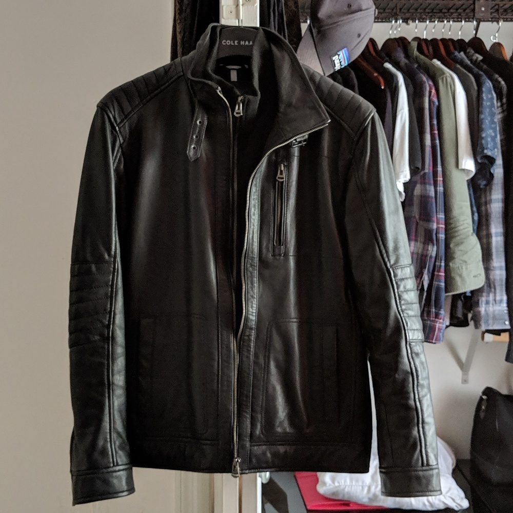 LAST CHANCE! Men's Cole Haan Leather Moto Jkt